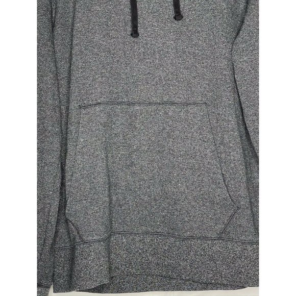Banana Republic Men’s Sz L Gray Waffle Thermal kangaroo pocket Hooded Sweatshirt - Picture 3 of 12